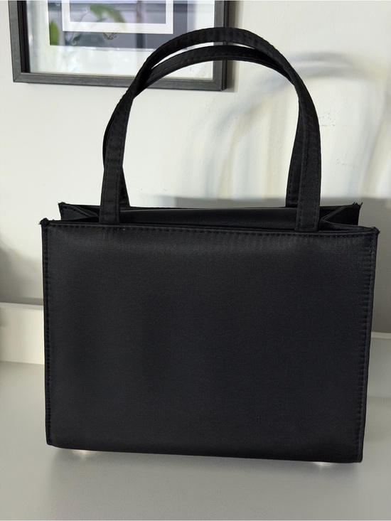 Handbags - Classic Black Satin Top-Handle Handbag